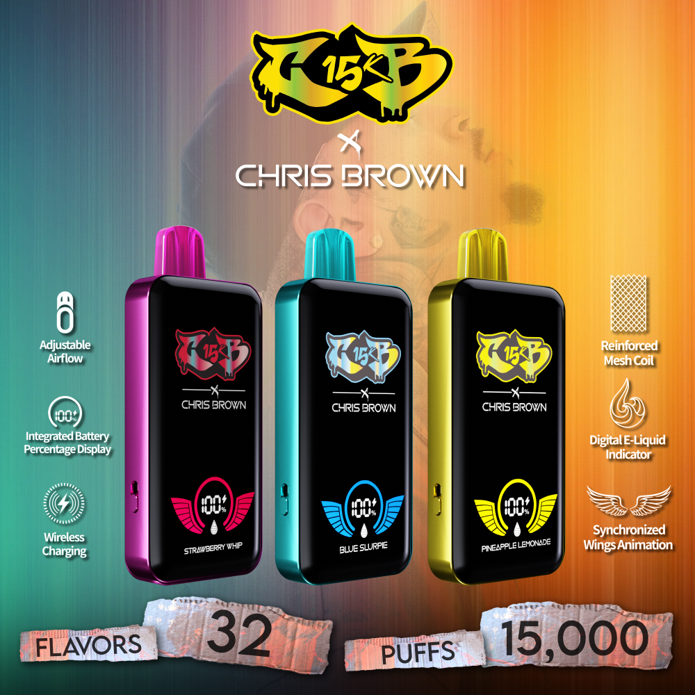 Chris Brown CB15K 15000 Puff Disposable Vape w/ Wireless Charging